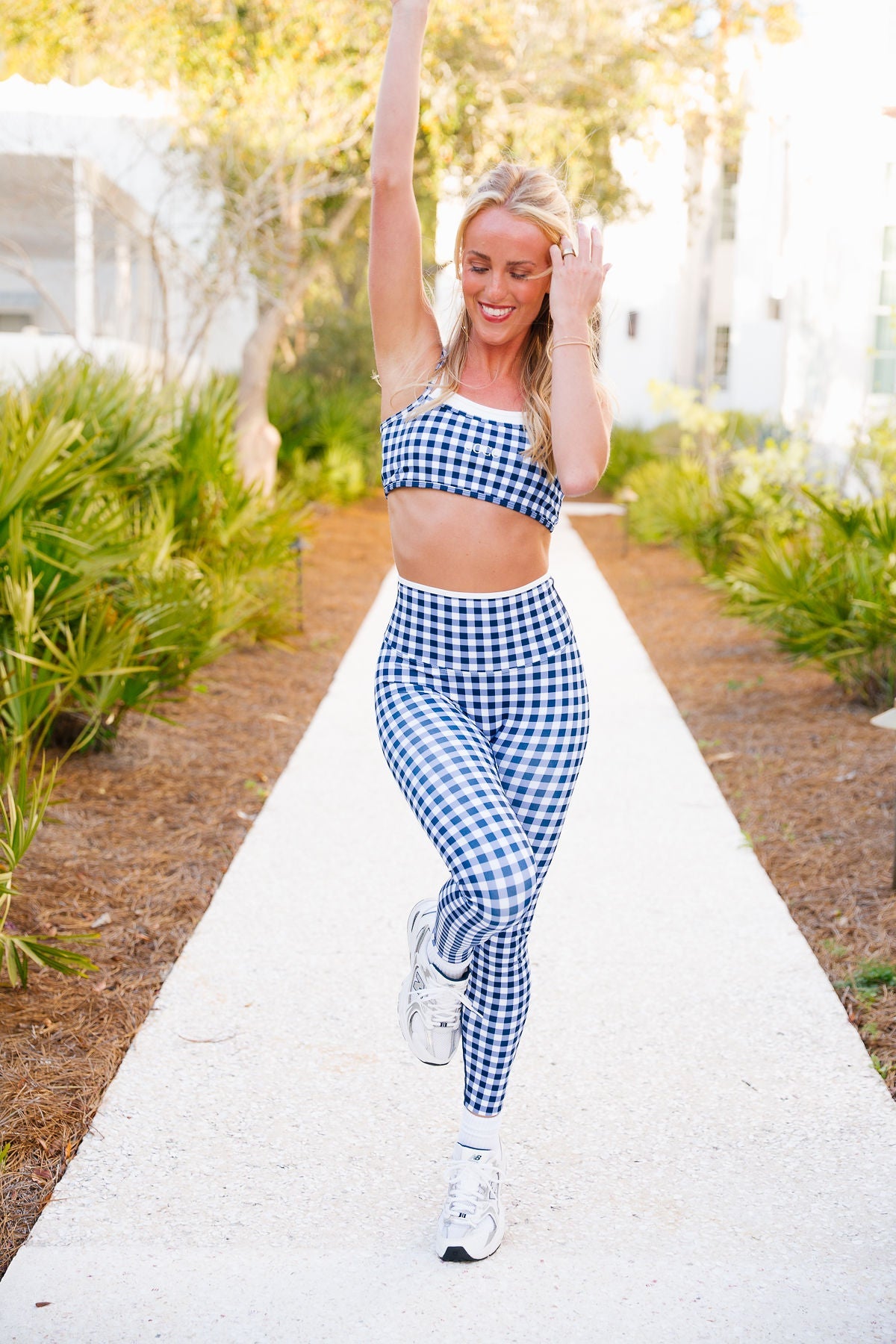 Sculpt Low Impact Bra - Navy Gingham