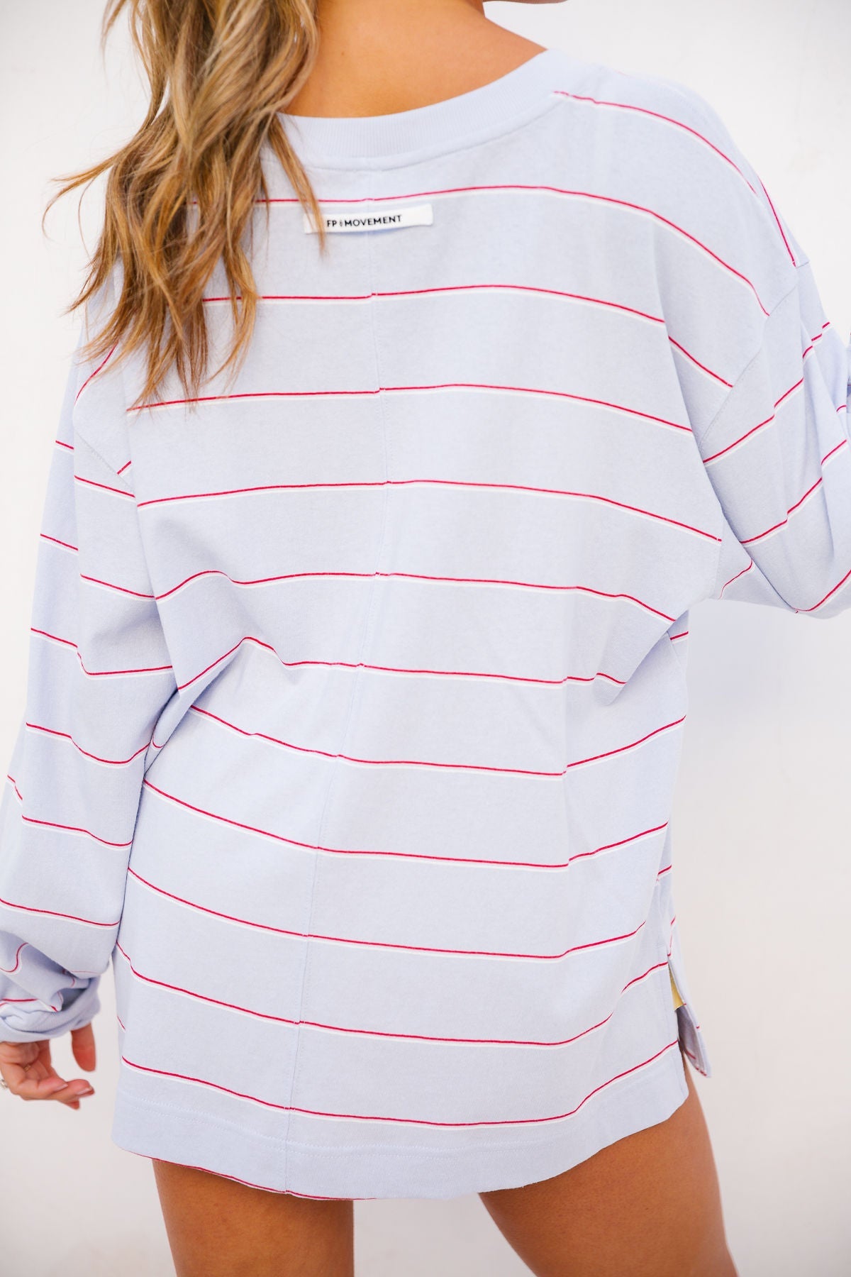 Printed Hustler Layer - Awning Stripe Slate FREE PEOPLE