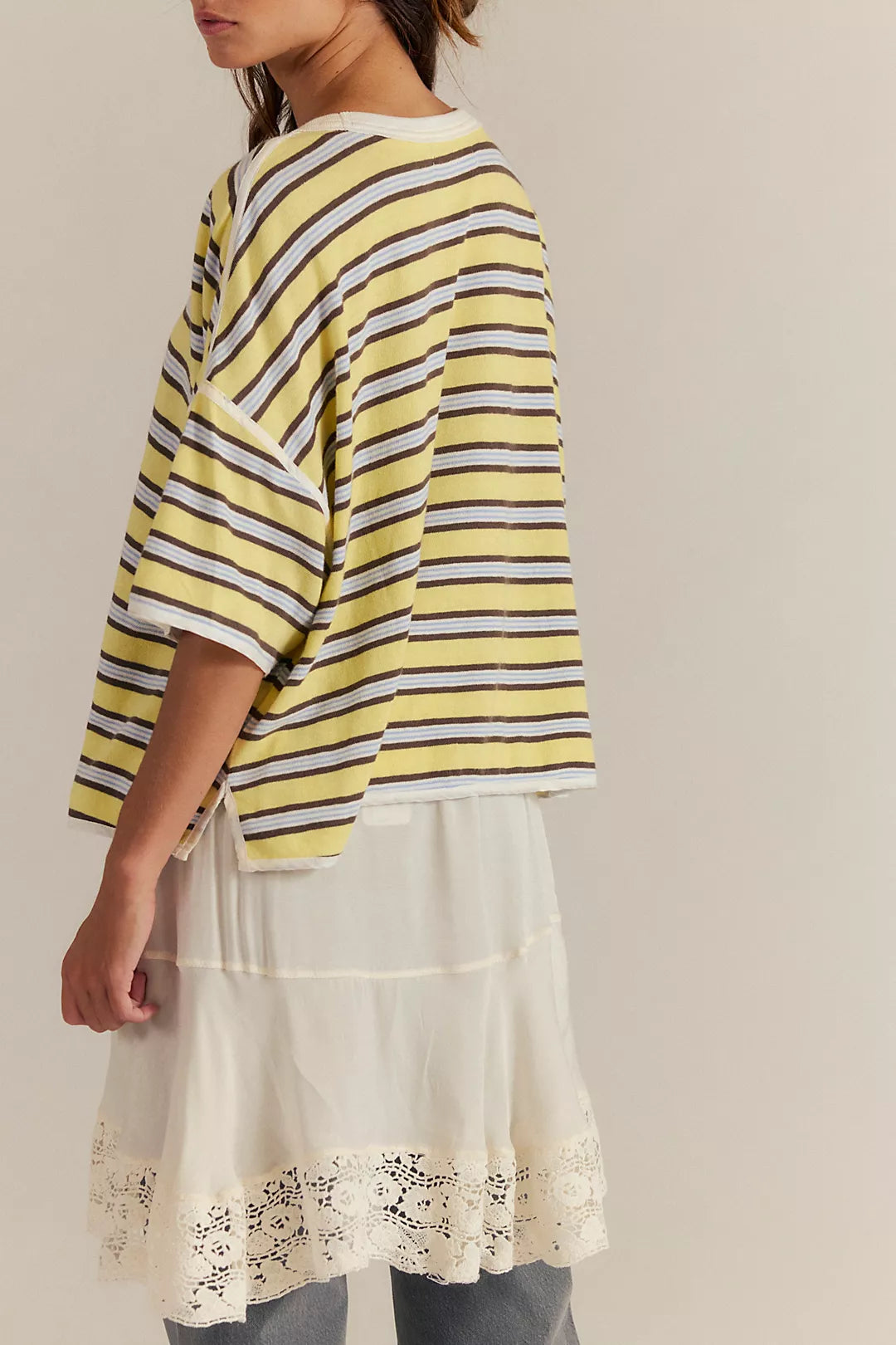 Rugby Tee - Yellow Combo FREE PEOPLE