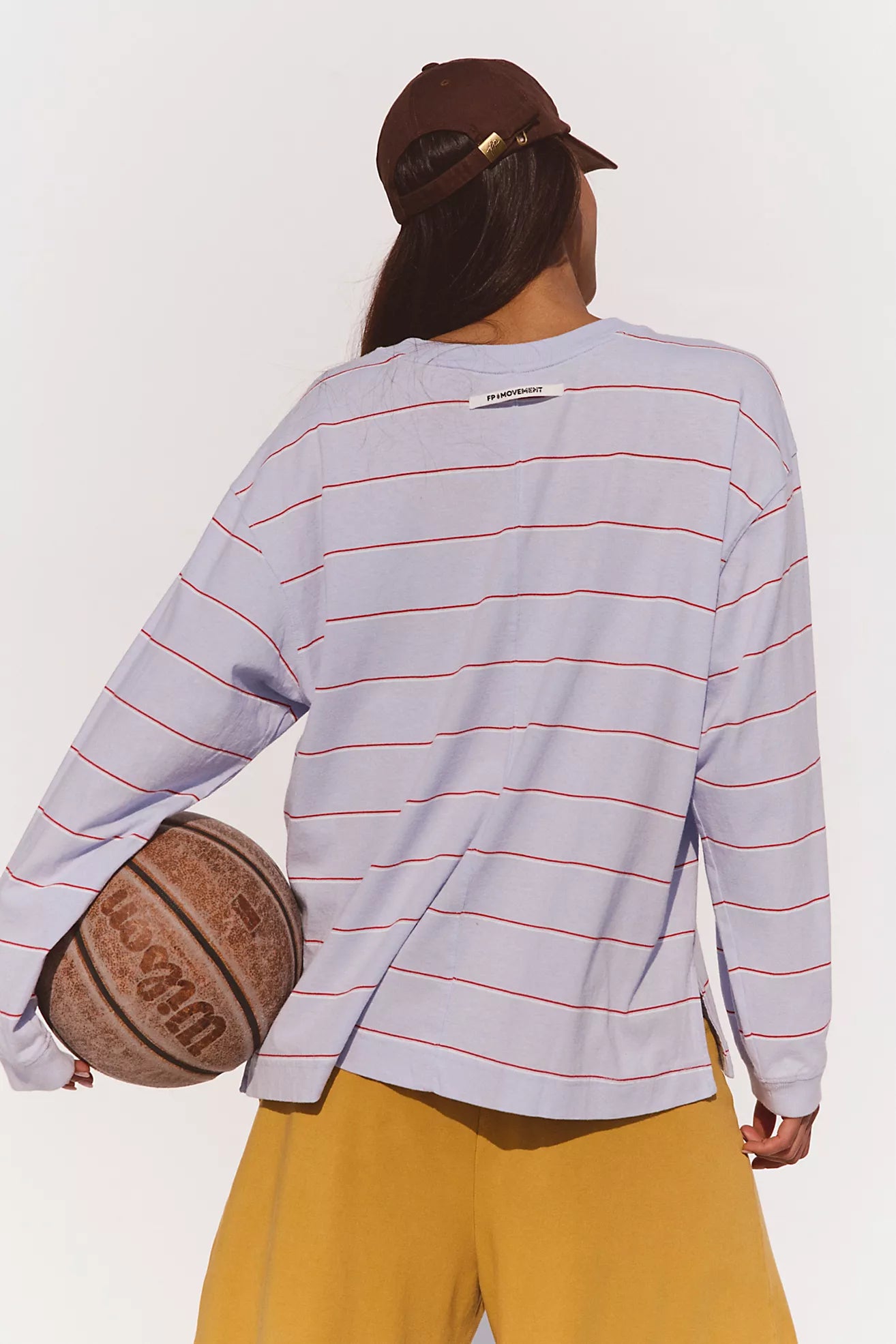 Printed Hustler Layer - Awning Stripe Slate FREE PEOPLE