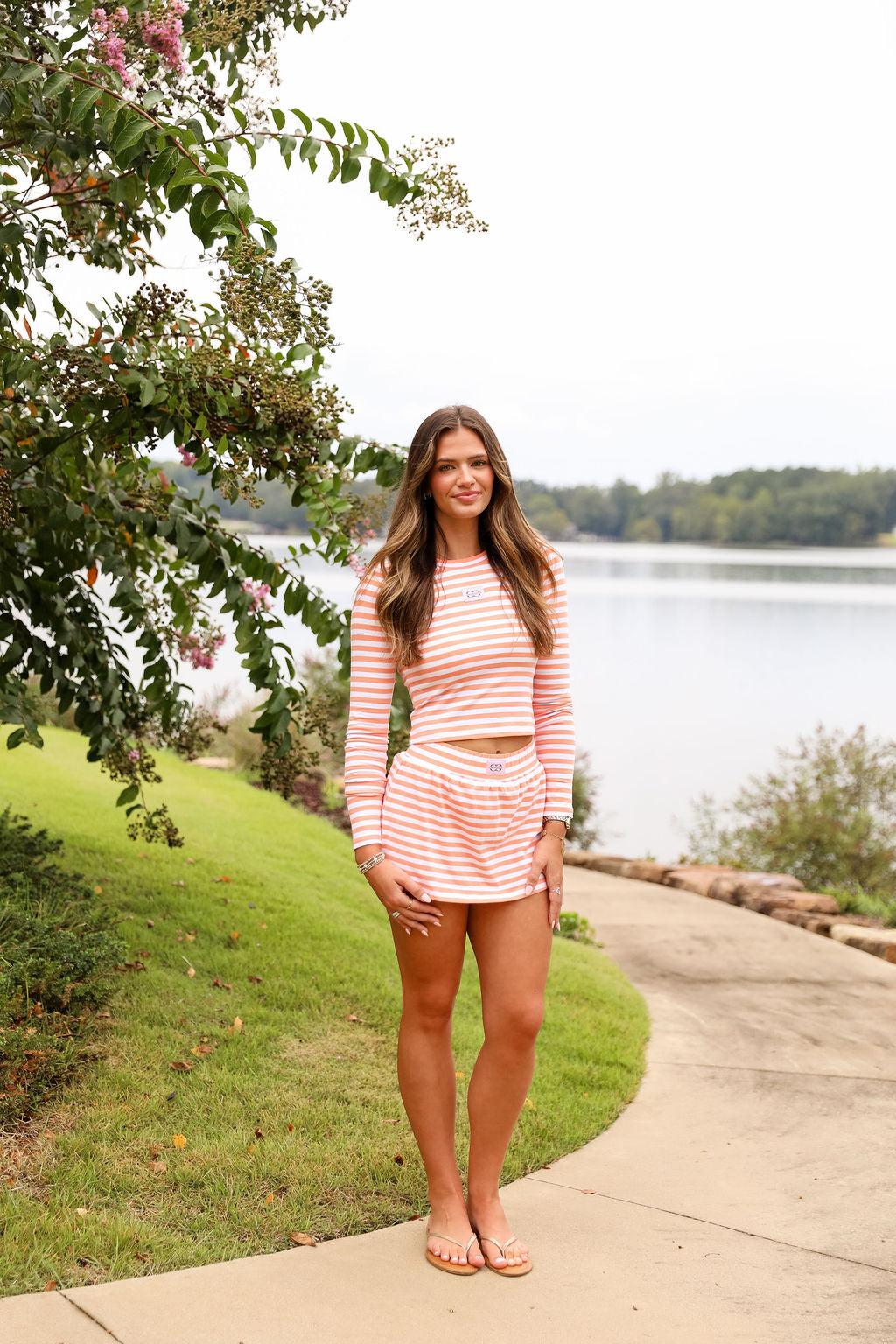 Stripe Coco Mini Skirt - Peach Fuzz