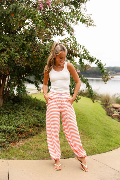 Stripe Jogger Pant - Peach Fuzz