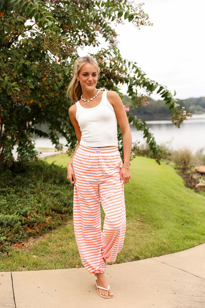 Stripe Jogger Pant - Peach Fuzz