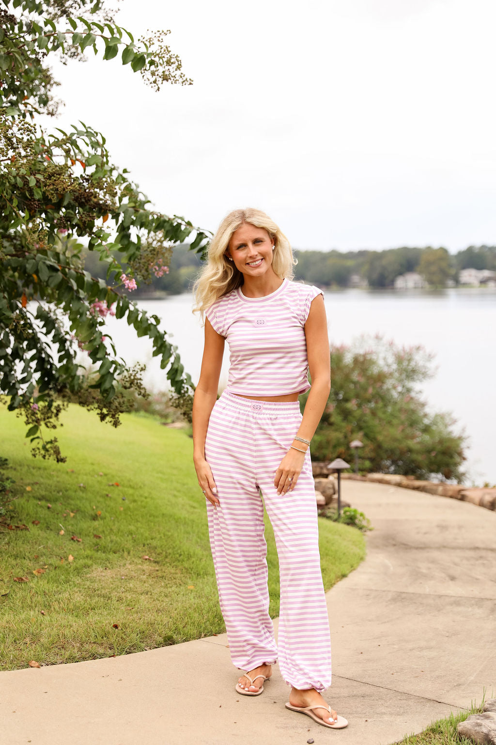 Stripe Jogger Pant - Lavender