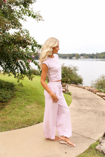 Stripe Jogger Pant - Lavender