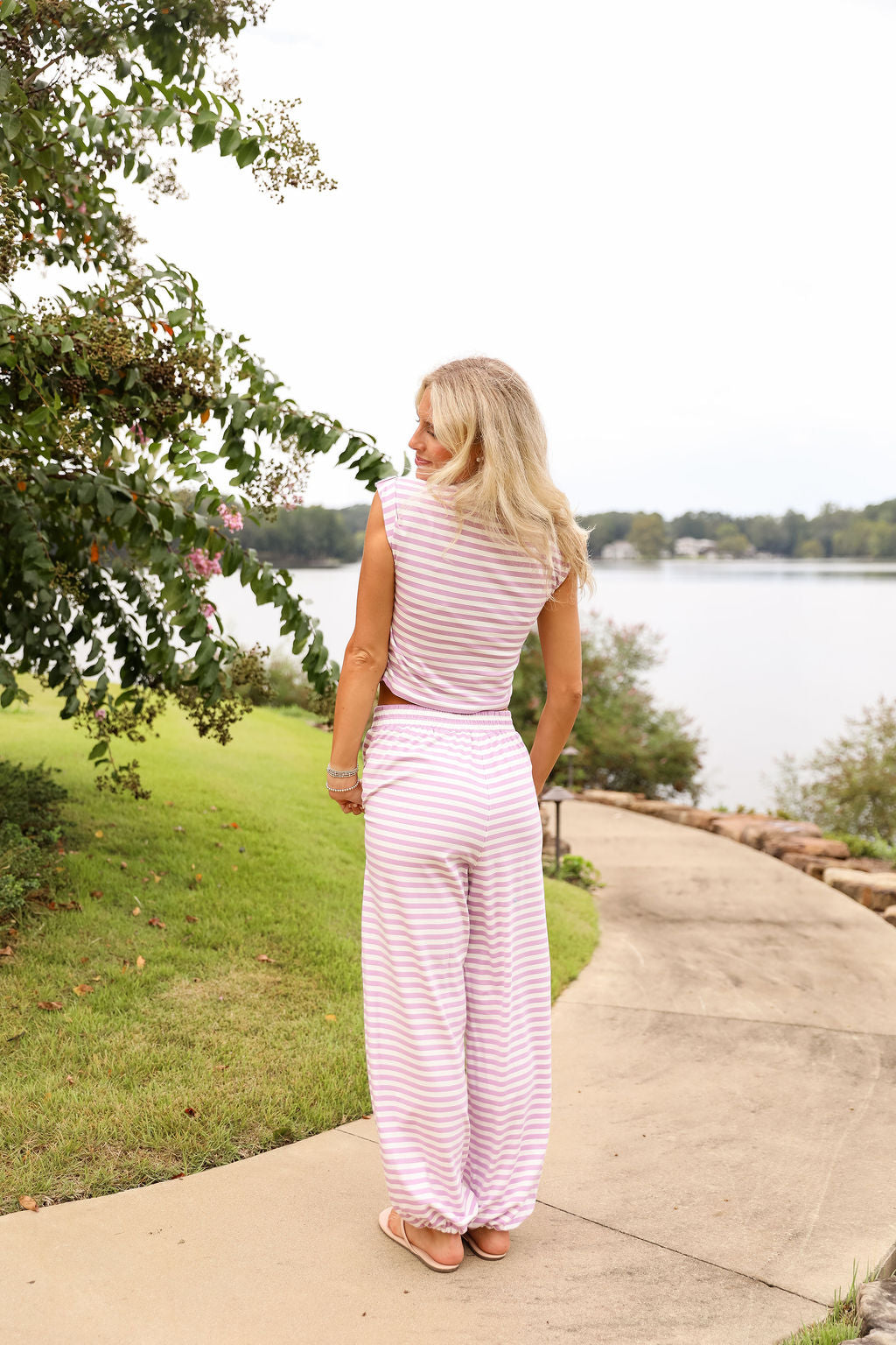 Stripe Jogger Pant - Lavender