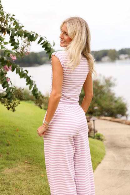 Stripe Jogger Pant - Lavender