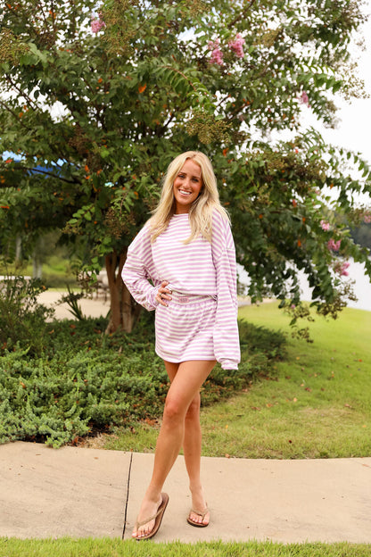 Stripe Coco Mini Skirt - Lavender