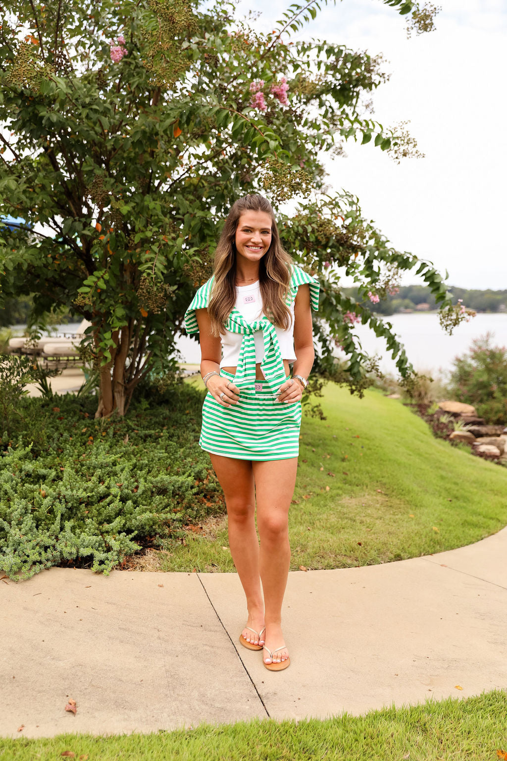 Stripe Coco Mini Skirt - Kelly Green