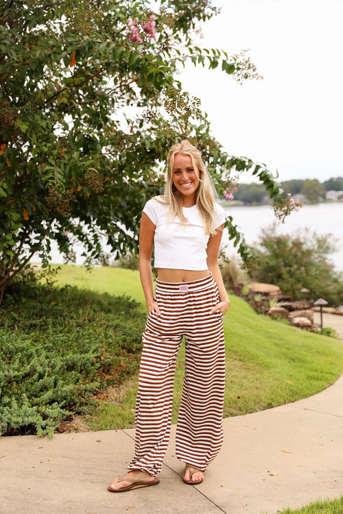 Stripe Jogger Pant - Chocolate