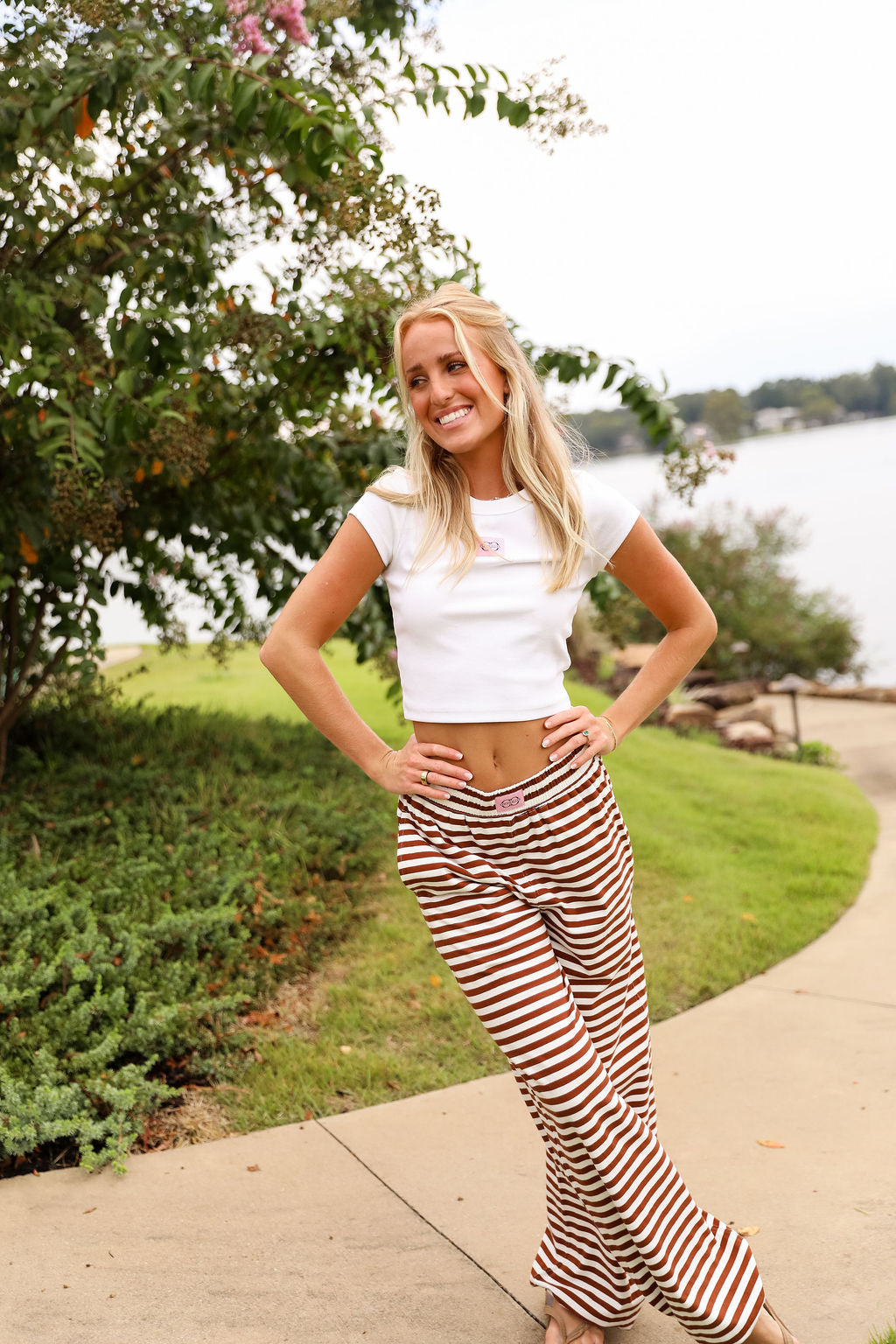 Stripe Jogger Pant - Chocolate
