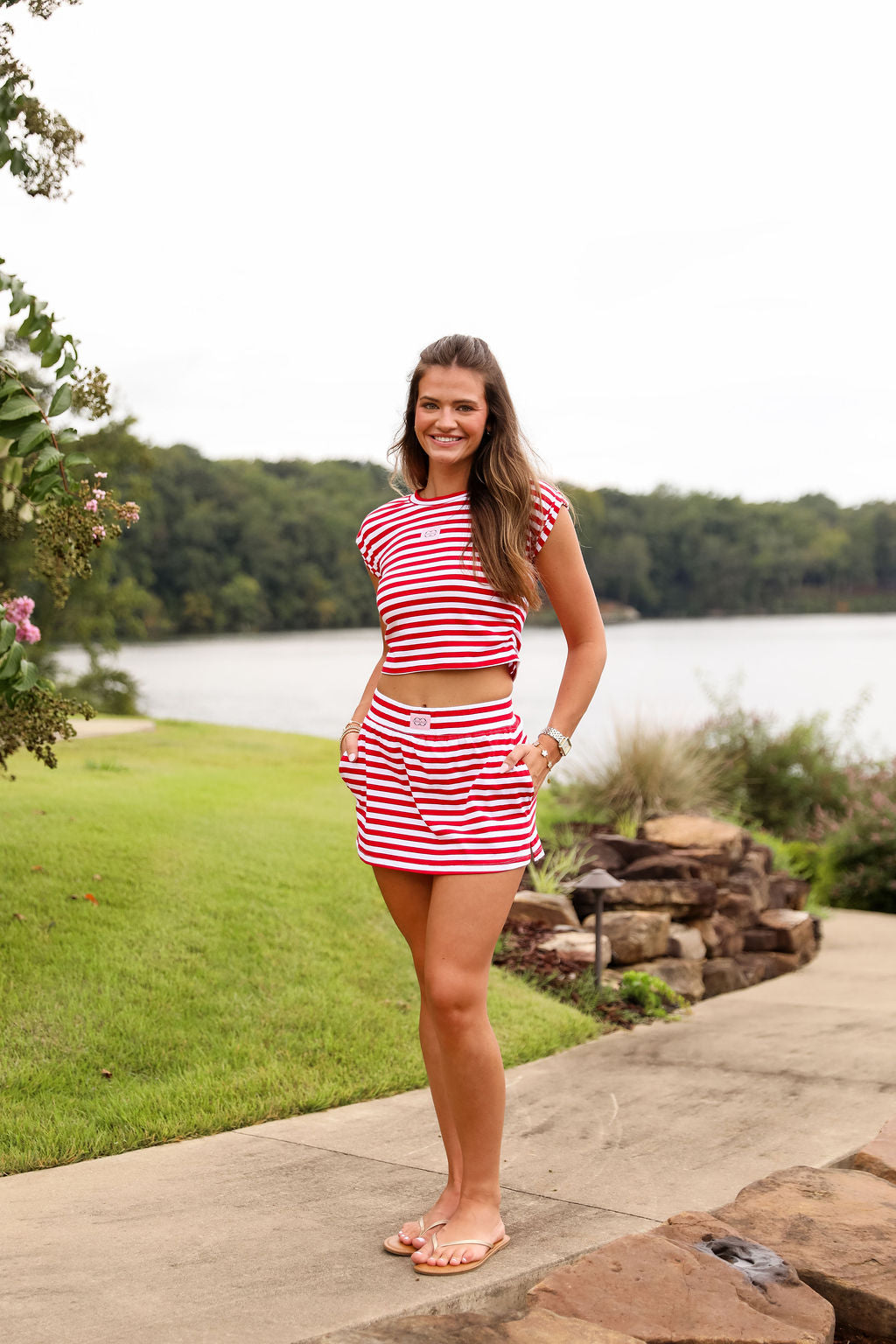 Stripe Coco Mini Skirt - Cherry Red