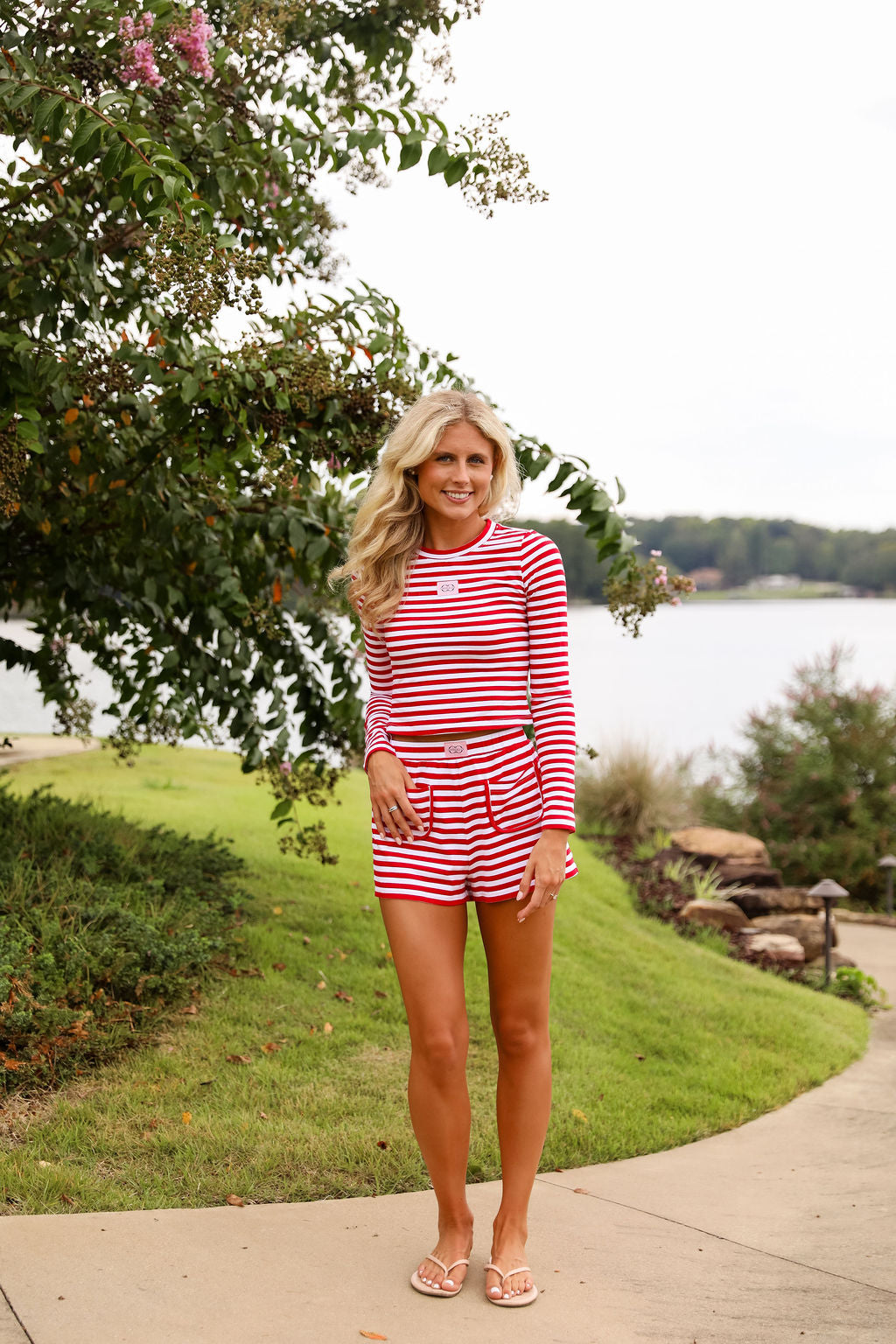 Stripe Short - Cherry Red