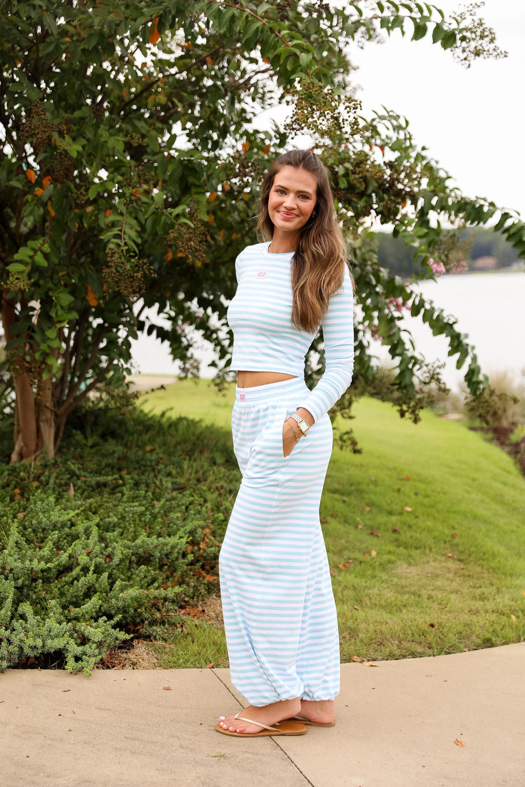 Stripe Skinny Fit Tee - Tiffany Blue