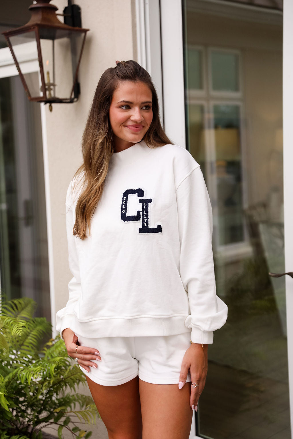 Varsity Mock Neck - Sugar Milk