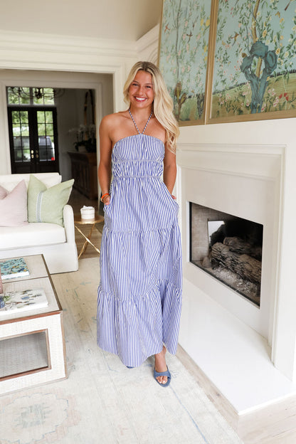 Nova Dress - Blue Stripe
