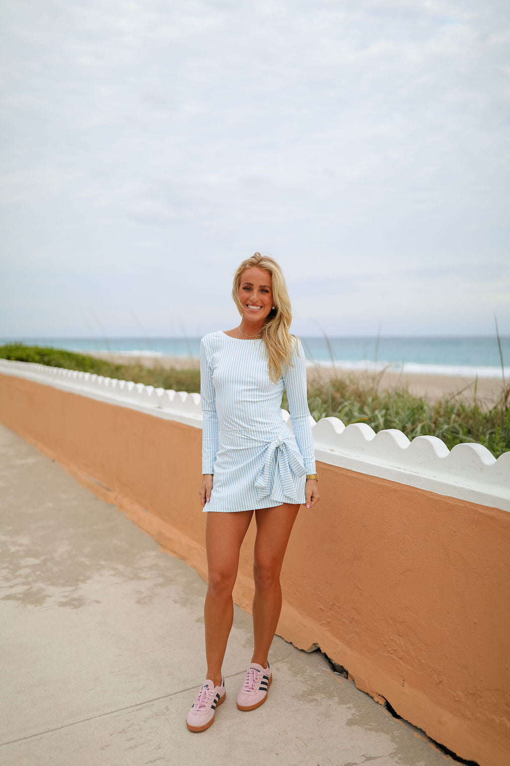 Serena Athletic Dress - Blue Stripe