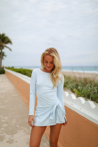 Serena Athletic Dress - Blue Stripe