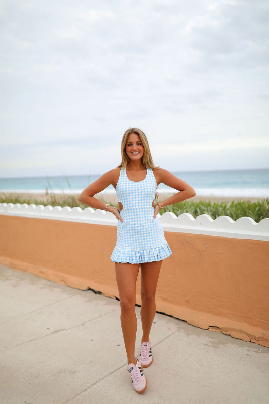 Meg Athletic Dress - Blue Gingham