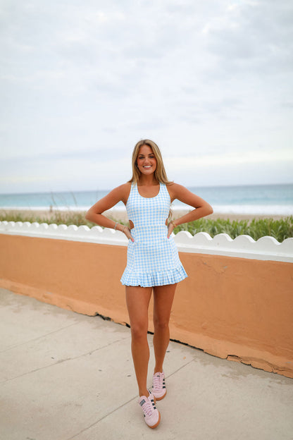 Meg Athletic Dress - Blue Gingham