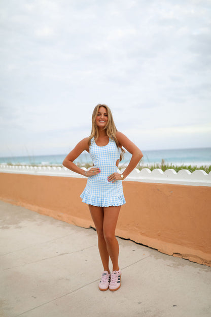 Meg Athletic Dress - Blue Gingham