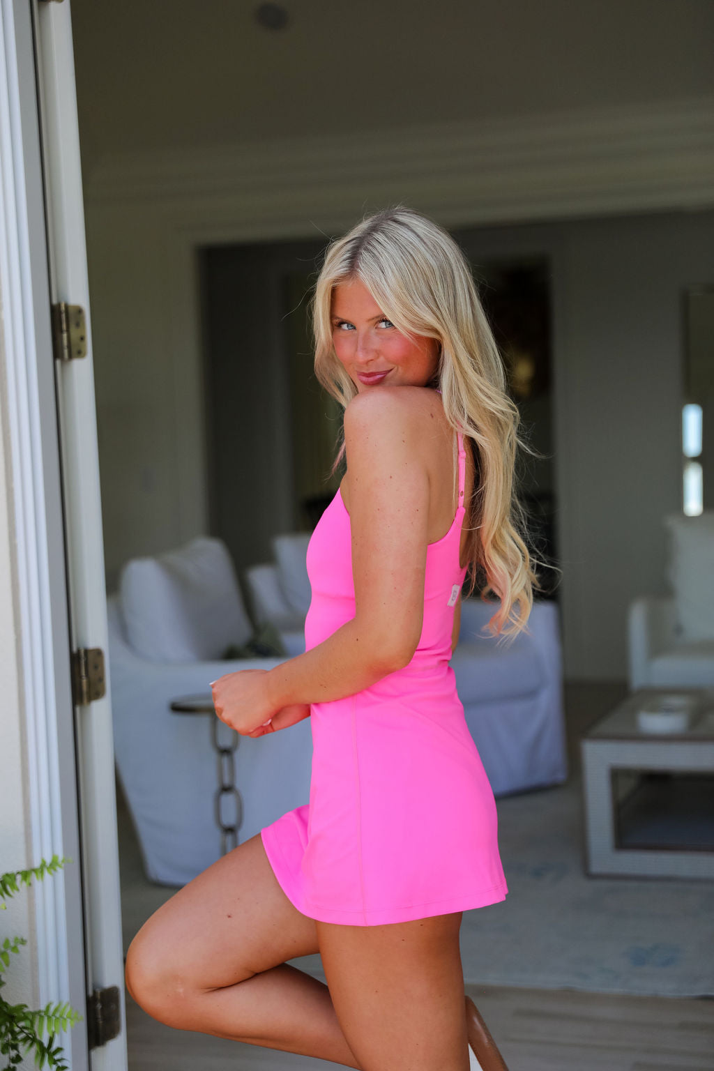 Sunni Athletic Dress - Pop Pink