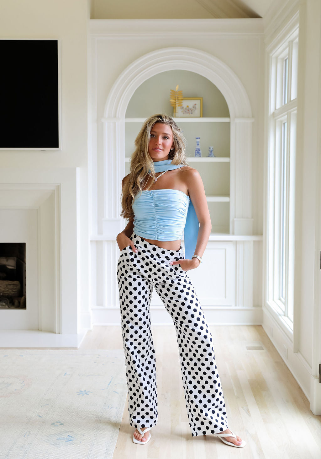 Tiffany Scarf Top - Blue